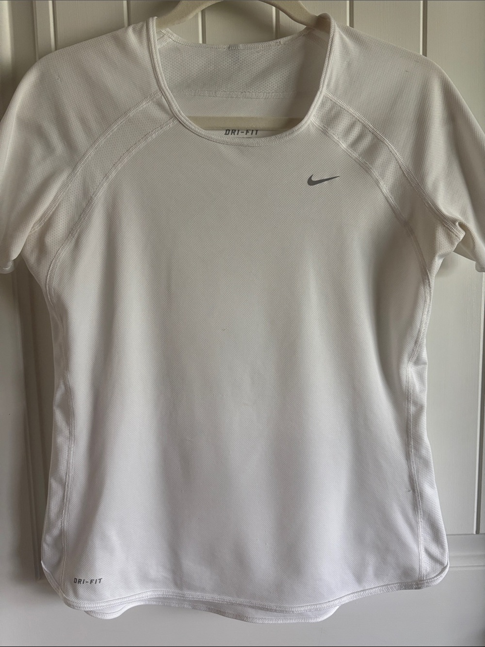 Nike Women’s White Dri-FIT Short-Sleeve Training Top